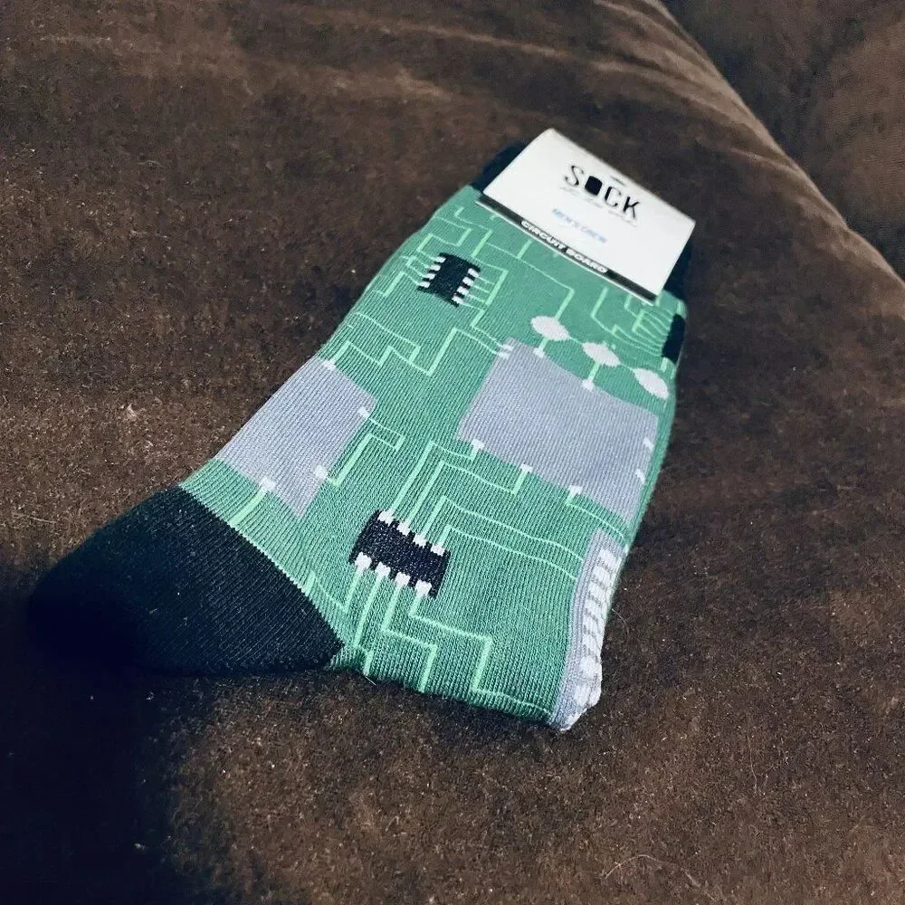 3 Pairs Sock It To Me Mens Novelty Socks Sasquatch Love, Circuit Board, Chem Lab